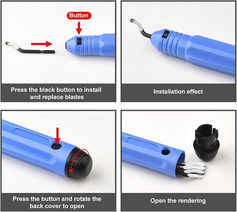 Wozoohyi Deburring Tool + 10 Pcs BS1010 Rotary Deburr Blades,Deburring Chamfer Tool for Wood/Plastic/Aluminum/Copper/PVC/3D Printing and Steel,Deburing Tool with Handle (1) in Saudi Arabia