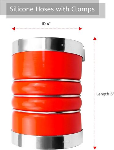 Silicone Charge Cooler Intercooler Hoses with Clamps 3 1/2" x 6 3/8" Fit for Semi Trucks, Turbocharger Blue Hump Hose Replace 20550690, 70396458, 2 Pack in Kuwait