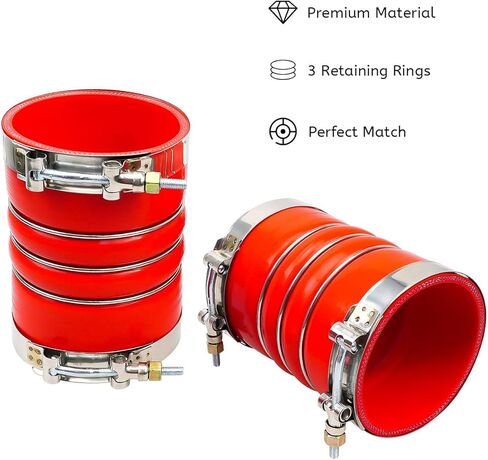 Silicone Charge Cooler Intercooler Hoses with Clamps 3 1/2" x 6 3/8" Fit for Semi Trucks, Turbocharger Blue Hump Hose Replace 20550690, 70396458, 2 Pack in Kuwait