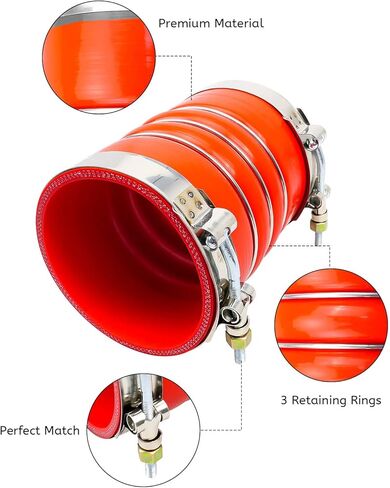 Silicone Charge Cooler Intercooler Hoses with Clamps 3 1/2" x 6 3/8" Fit for Semi Trucks, Turbocharger Blue Hump Hose Replace 20550690, 70396458, 2 Pack in Kuwait