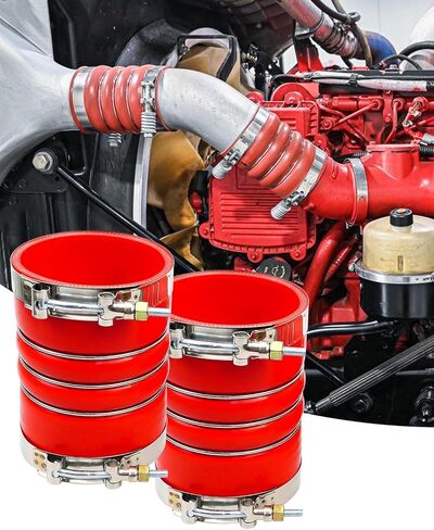 Silicone Charge Cooler Intercooler Hoses with Clamps 3 1/2" x 6 3/8" Fit for Semi Trucks, Turbocharger Blue Hump Hose Replace 20550690, 70396458, 2 Pack in Kuwait