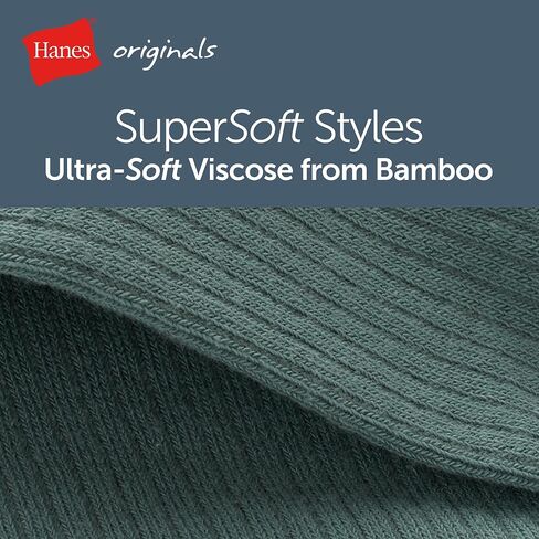 Hanes Mens Originals Supersoft Crew Socks, Stretch Crew Socks For Men, 6-12, 6-Pairs in Saudi Arabia
