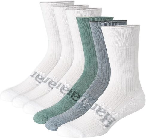 Hanes Mens Originals Supersoft Crew Socks, Stretch Crew Socks For Men, 6-12, 6-Pairs in Saudi Arabia