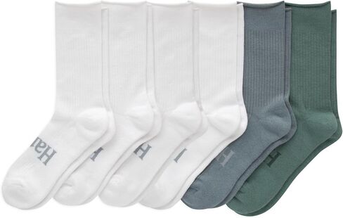 Hanes Mens Originals Supersoft Crew Socks, Stretch Crew Socks For Men, 6-12, 6-Pairs in Saudi Arabia
