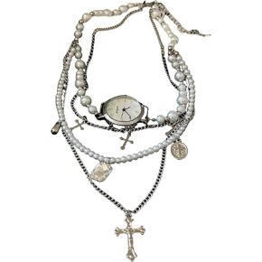 قلادة لؤلؤة شرابة ، قلادة على الطراز الصناعي الثقيل الشرير ، ملحق طوق عصري. in Kuwait