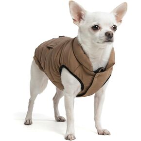 Spark Paws Dog Winter Jacket, Water-Resistant Coat, Warm Reflective Windproof Fleece-Interior, for Medium and Large Dogs - Tan - L in Kuwait