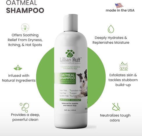 ليليان روف برو الصيغة hypocare+ | شامبو الكلاب التي تم اختبارها سريريًا - حكة وحساسية تخفيف للبشرة الحساسة - خالية من الرائحة مع دقيق الشوفان ، الألوة ، فيتامين E ، بروفيتامين B5 - الولايات المتحدة الأمريكية in Kuwait