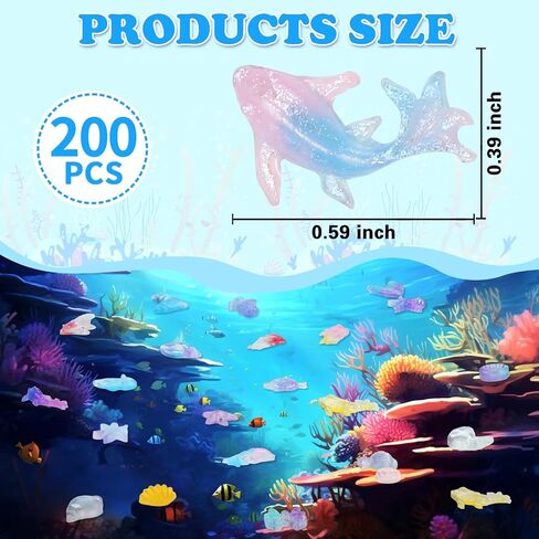 200 Pcs Ocean Mini Resin Animals, Tiny Sea Animal Figurines Miniature Plastic Figures for Dollhouse Fairy Garden Accessories Aquarium Decor DIY Crafts Fish Tank Potted Micro Landscape in Kuwait