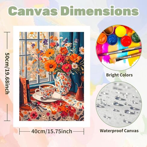 Ceiomez Cat Paint by Numbers kit للبالغين ، Cat مع الطلاء بالكتاب حسب الرقم ، DIY Paint by Number kits on Canvas بدون إطار للحصول على جدار منزلي 16x20in in Kuwait