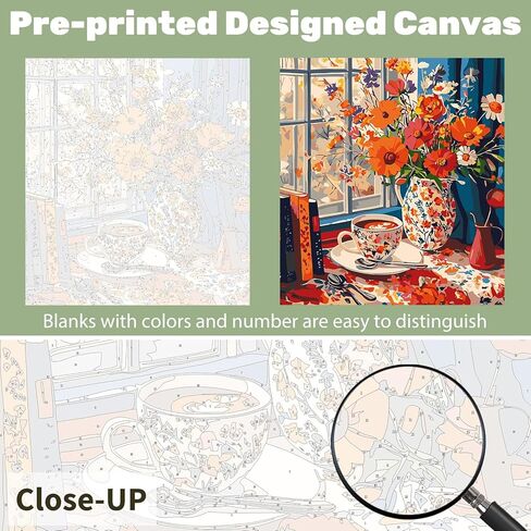 Ceiomez Cat Paint by Numbers kit للبالغين ، Cat مع الطلاء بالكتاب حسب الرقم ، DIY Paint by Number kits on Canvas بدون إطار للحصول على جدار منزلي 16x20in in Kuwait
