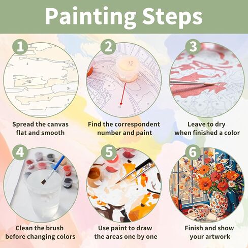Ceiomez Cat Paint by Numbers kit للبالغين ، Cat مع الطلاء بالكتاب حسب الرقم ، DIY Paint by Number kits on Canvas بدون إطار للحصول على جدار منزلي 16x20in in Kuwait
