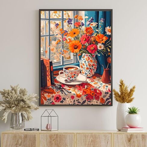 Ceiomez Cat Paint by Numbers kit للبالغين ، Cat مع الطلاء بالكتاب حسب الرقم ، DIY Paint by Number kits on Canvas بدون إطار للحصول على جدار منزلي 16x20in in Kuwait