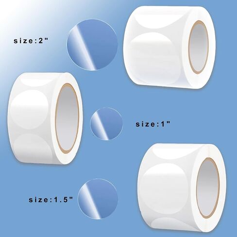 Clear Circle Stickers, 1 Inch, 1000 Pieces, Waterproof Adhesive Dots for Envelopes and Packaging in Kuwait