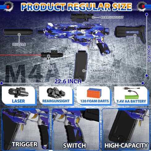 قناصة قاذفة تلقائية للألعاب الرغوية لبنادق NERF مع نطاق و IR ، لعبة Dart Blaster Electric مع 30 Dart Storag ، 120 الرغوة ، وألعاب ألعاب Air Technology For Technology for Kids in Saudi Arabia