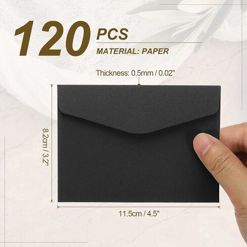 PATIKIL 120Pcs Small Envelopes, 4.5x3.2in Mini Envelopes 110GSM Paper Colored Card Holder for Sealing Wax Business Mailing Invitations Greeting Weddings Party Gift, Light Blue in Saudi Arabia