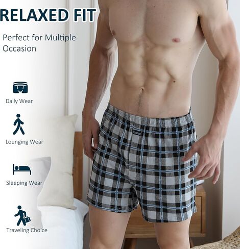 2Pcs Men's Boxer Shorts, Boxers for Men, Relaxed Fit, Moisture Wicking, Blue in Saudi Arabia