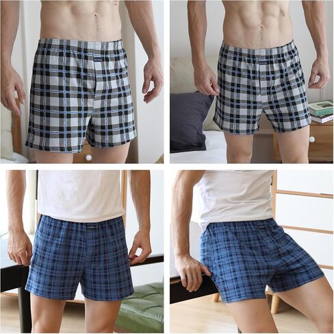 2Pcs Men's Boxer Shorts, Boxers for Men, Relaxed Fit, Moisture Wicking, Blue in Saudi Arabia