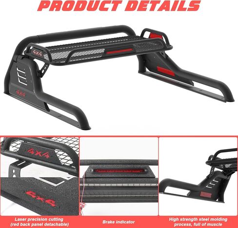 Truck Bed Roll Bars for Full Sizes & Mid Size Pickup Truck,Sport Rack Roll Bars with Cargo Basket Fit for Ford F-150/F-250/F-350,Ram,Ranger,Tundra,GMC Sierra,Chevy Silverado,Frontier and Titan in Saudi Arabia
