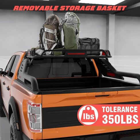Truck Bed Roll Bars for Full Sizes & Mid Size Pickup Truck,Sport Rack Roll Bars with Cargo Basket Fit for Ford F-150/F-250/F-350,Ram,Ranger,Tundra,GMC Sierra,Chevy Silverado,Frontier and Titan in Saudi Arabia