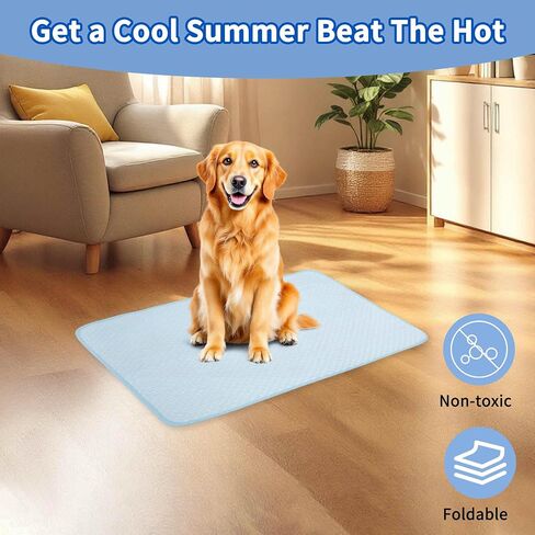 Dog Cooling Mat, Durable Machine Washable Pets Cool Pad, Large, Grey in Kuwait