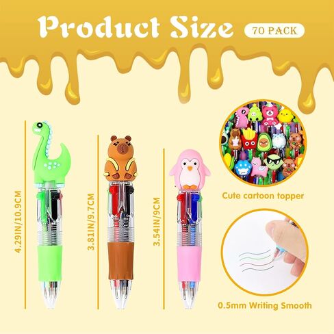 35 Pack Mini Multicolor Pens in One 4-in-1 Fun Pens for Kids Cute Ballpoint Pen Bulk for Birthdays and Children's Parties Fun Gifts Assorted Ink Kawaii Pen in Kuwait