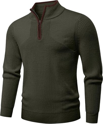 JMIERR Mens Quarter Zip Sweater Lightweight Mock Neck Casual Long Sleeve Knitted Solid Pullover Sweaters in Saudi Arabia