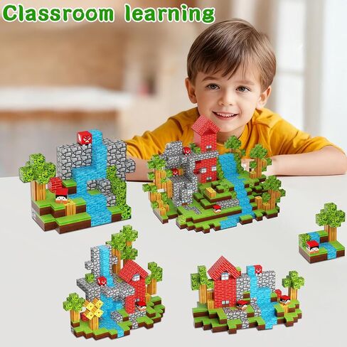 176 PCS Magnetic Blocks for Kids Ages 4-8, STEM Building Toys for 3+ Year Old Boys Girls, Magnetic Tiles Stacking Blocks Educational Preschool Toys Birthday Gifts in Saudi Arabia