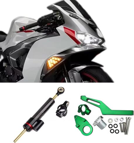 For Ninja ZX-6R ZX636 ZX6R ninja zx6r zx636 2025 2024 2023 2022-2019 motorcycle accessories steering shock absorber steering shock absorber stabilizer steering damping bracket（Titanium color kit） in Kuwait