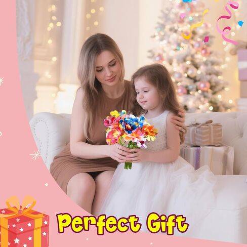 GPPNKC Flower Bouquet Craft Kit DIY Arts and Crafts Toddler Toys Flowers Market Toy Educational Fun DIY Activity Set Birthday Gift for 4 5 6 7 8+ Year Old Girls and Boys in Kuwait