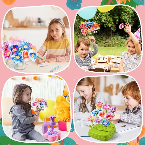 GPPNKC Flower Bouquet Craft Kit DIY Arts and Crafts Toddler Toys Flowers Market Toy Educational Fun DIY Activity Set Birthday Gift for 4 5 6 7 8+ Year Old Girls and Boys in Kuwait
