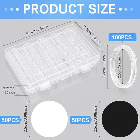 100 Pcs NFC 215 Round Cards with 100 Coin Card Protector Case Programmable 25mm Blank NFC215 Coin Tags Compatible with Most NFC Phones and Devices, with Large Storage Box in Saudi Arabia