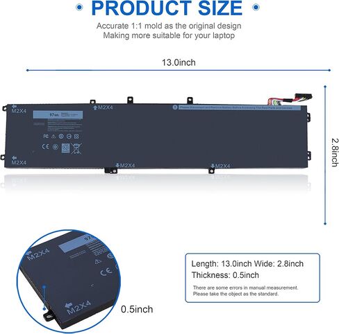 56Wh 33YDH Laptop Battery for Dell Inspiron 17 7000 Series 7779 7778 7786 7773 2-in-1 15 7577 G3 3579 3779 G5 5587 G7 7588 Latitude 13 3380 14 3490 3590 3580 3400 3500 451-BCDM PVHT1 P30E 81PF3 081PF3 in Kuwait