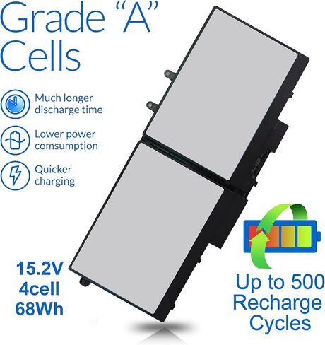 56Wh 33YDH Laptop Battery for Dell Inspiron 17 7000 Series 7779 7778 7786 7773 2-in-1 15 7577 G3 3579 3779 G5 5587 G7 7588 Latitude 13 3380 14 3490 3590 3580 3400 3500 451-BCDM PVHT1 P30E 81PF3 081PF3 in Kuwait