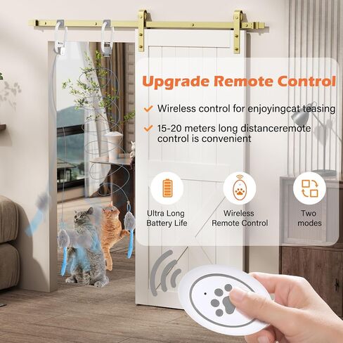دعابة قطط كهربائية ، تصميم مقطع الباب للحيوانات الأليفة التفاعلية ، قابلة للشحن ، أوضاع مزدوجة - 360 درجة الدوران والقفز غير المنتظم (البرتقالي) in Kuwait