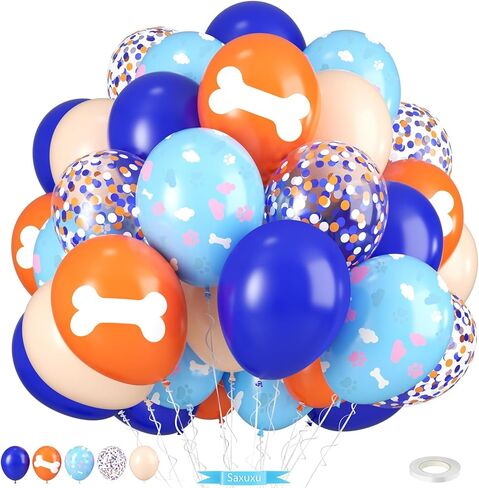 البالونات البناء ، 12 بوصة من الذهب الأسود الأسود البرتقالي البالونات للأطفال للأطفال in Kuwait