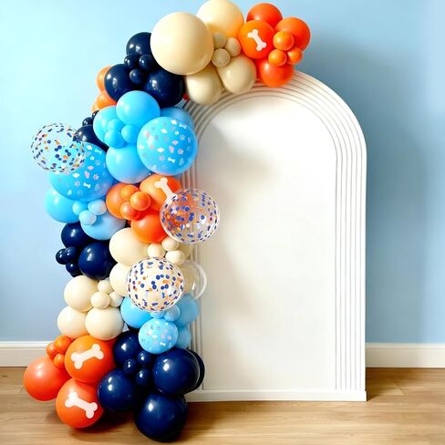 البالونات البناء ، 12 بوصة من الذهب الأسود الأسود البرتقالي البالونات للأطفال للأطفال in Kuwait