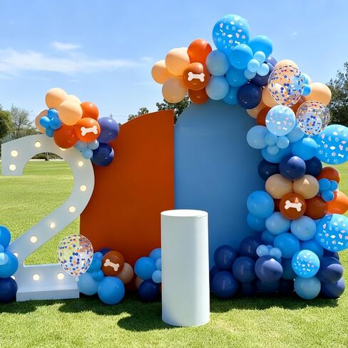 البالونات البناء ، 12 بوصة من الذهب الأسود الأسود البرتقالي البالونات للأطفال للأطفال in Kuwait