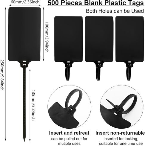 Chunful 500 Pcs Blank Plastic Tags Sealing Shipping Tags 3.94"x 2.36" Waterproof Labels Bulk Writable Hanging Tag Ties Sealing Strap Reusable Disposable Mark Labels for Keys Luggage Logistic(Colored) in Saudi Arabia