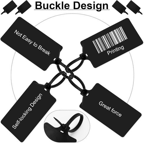Chunful 500 Pcs Blank Plastic Tags Sealing Shipping Tags 3.94"x 2.36" Waterproof Labels Bulk Writable Hanging Tag Ties Sealing Strap Reusable Disposable Mark Labels for Keys Luggage Logistic(Colored) in Saudi Arabia
