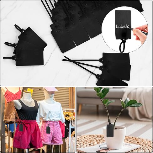 Chunful 500 Pcs Blank Plastic Tags Sealing Shipping Tags 3.94"x 2.36" Waterproof Labels Bulk Writable Hanging Tag Ties Sealing Strap Reusable Disposable Mark Labels for Keys Luggage Logistic(Colored) in Saudi Arabia