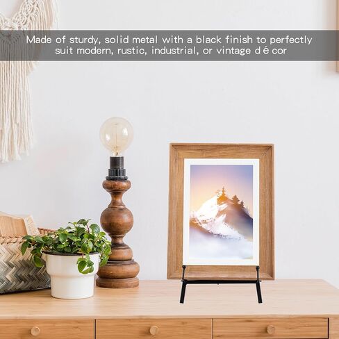 Leinuosen 1 Pcs Metal Easel Stand 16.5" H x 8.7" W x 4.3" D Table Top Easel Stand for Display Tripod Art Picture Mirror Modern Plate Holder for Display Book Photo Wedding Sign (Gold) in Saudi Arabia