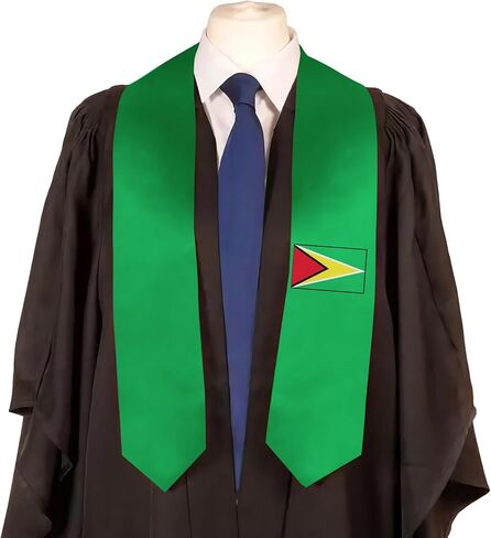 Pan African Flag Graduation Stole Satin Stole Scarf for Study Aboard International Students 72" Length in Saudi Arabia