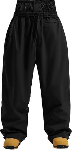 GSOU SNOW Mens Snow Pants Women Baggy Snowboard Pants Loose Fit Insulated Windproof Waterproof for Ski Hiking Winter Outdoor in Saudi Arabia