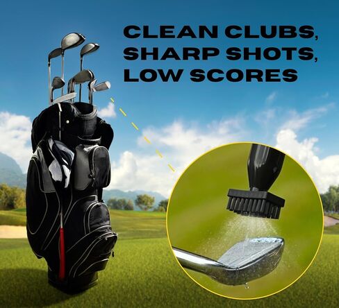 Mud Slayer Golf Club Club Brush with Fine Mist Spray ، نافذة عرض مقاومة للتسرب ومقطع قابل للسحب-رأس Bristle المزدوج ، مقبض مريح-ملحقات الجولف التي يجب أن تكون من أجل الرجال والنساء in Saudi Arabia