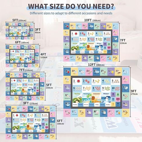 Kids ABC Rug for Room ، alphabet alphabet playmat playmat ، حصيرة طفل قابلة للغسل لغرفة الأطفال ، غرفة اللعب ، غرفة نوم ، أرضية ، حضانة (وردي ، 4'x6 ') in Kuwait