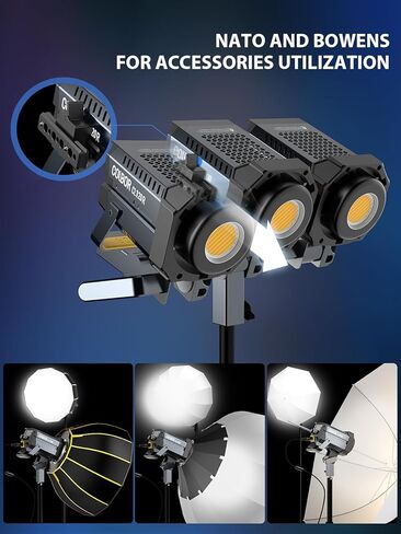 مصباح فيديو CL220 لايت 220 واط اضاءة مستمرة 2700-6500 كلفن ثنائي اللون CRI96+ 105000 لوكس عند 3.3 قدم، مصباح استوديو سي او بي مع 10 تأثيرات ضوئية لتصوير الافلام【شنطة حمل وعاكس غير متضمنين】 in Kuwait