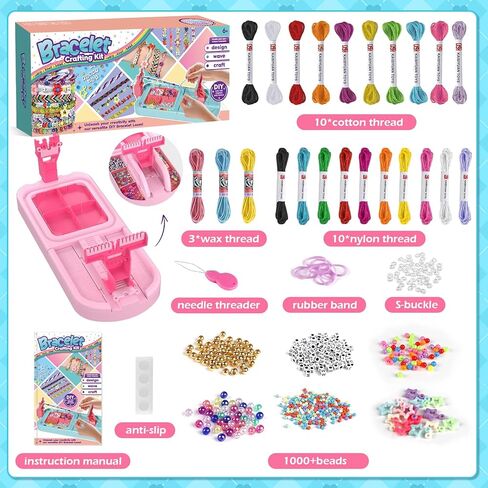 Arts and Crafts for Kids Ages 8-12,Friendship Bracelet Making Kit for Girl,DIY Arts and Crafts Maker for Kids,Jewelry Making Kit Christmas Gifts for Ages 6 7 8 9 10 11 12 Year Old (Purple) in Kuwait