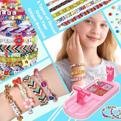 Arts and Crafts for Kids Ages 8-12,Friendship Bracelet Making Kit for Girl,DIY Arts and Crafts Maker for Kids,Jewelry Making Kit Christmas Gifts for Ages 6 7 8 9 10 11 12 Year Old (Purple) in Kuwait