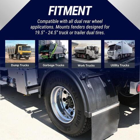 Torque 2 مجموعة من مجموعة Poly Fender Thunting Kit Black ، مجموعة تركيب البوليمر للتشغيل لشاحنة شبه (2 × TRQF401) in Saudi Arabia