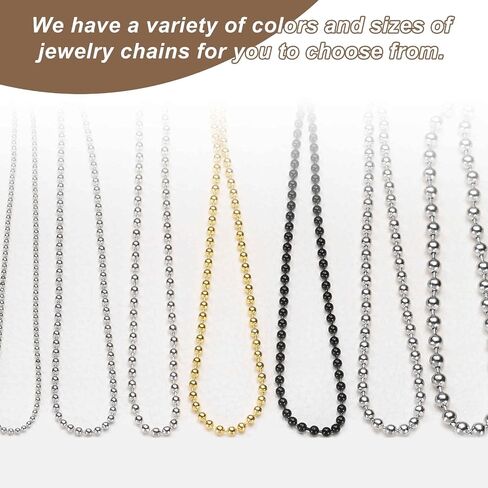 HARFINGTON Stainless Steel Ball Chain 5.0mm 23.6" Length 316L Round Bead Necklace Dog Tag Pull Chains with Connectors Clasps for Men Women Jewelry Making Bracelets Keychain, Silver in Saudi Arabia